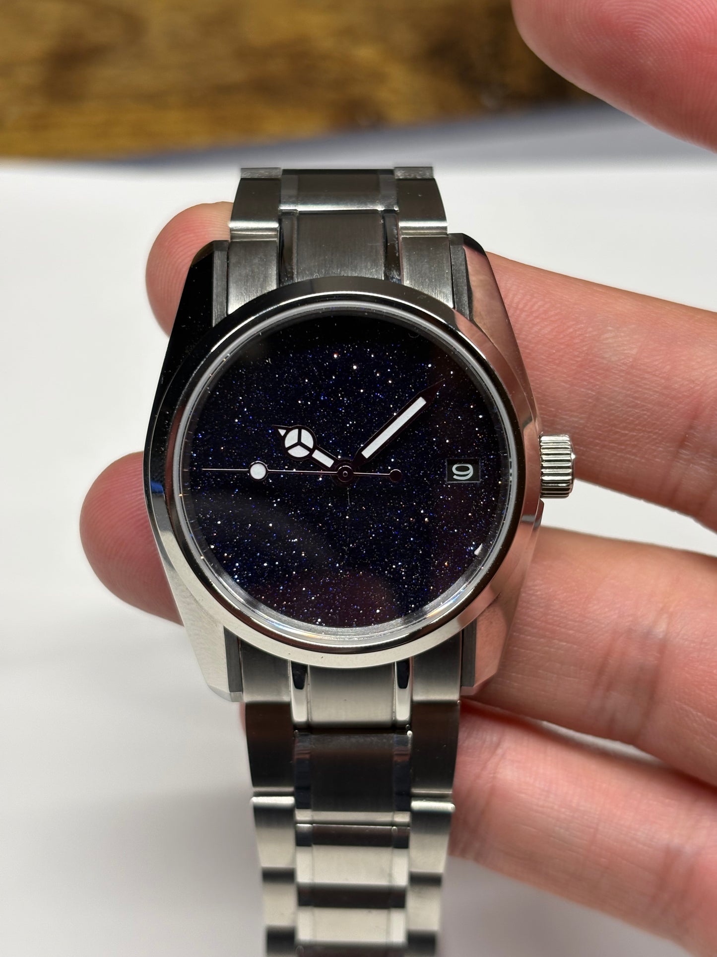 36mm Starry Night Stone Dial Automatic Watch – Stainless Steel