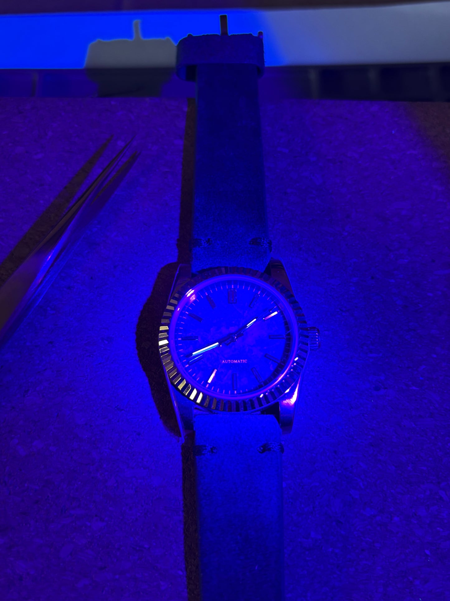36mm Jade Stone Dial — Gold Fluted Case