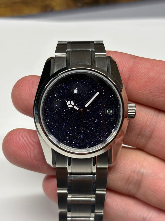 Starry night stone dial 36mm stainless steel automatic watch