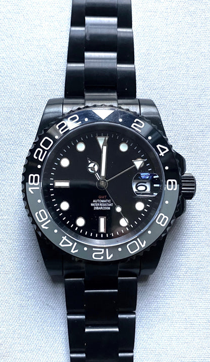 GMT 40mm — Black PVD, Black Dial, NH34 True GMT