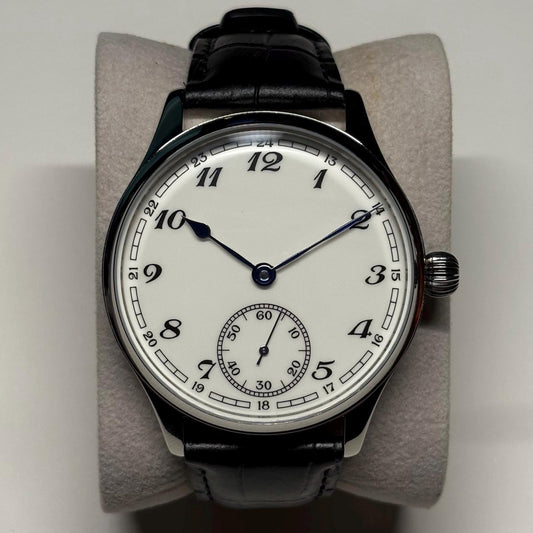 44mm Gentleman’s Professional dress watch hand winding mechanical open case back leather first Graduation present Wedding Career classic