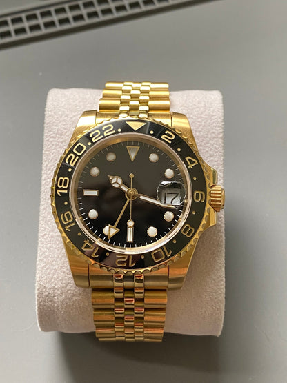 GMT 40mm — Gold Case, Blue Lume Dial, Ceramic Bezel