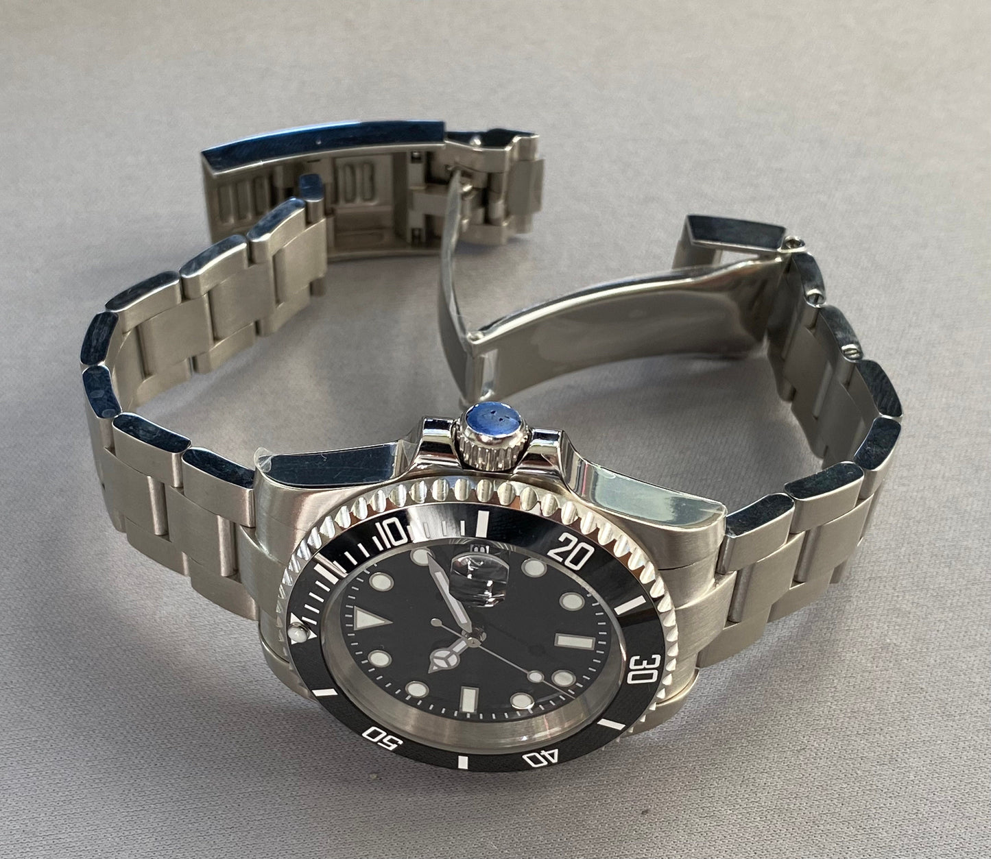 Diver 40mm — Black Ceramic Bezel, Steel Bracelet