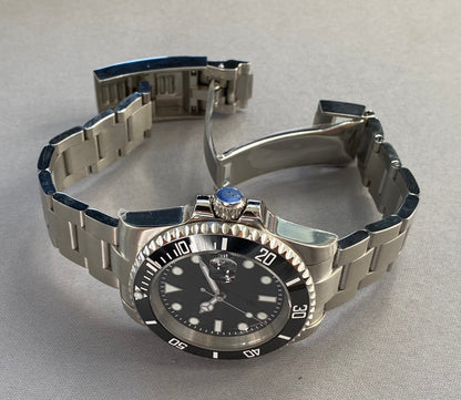 Diver 40mm — Black Ceramic Bezel, Steel Bracelet