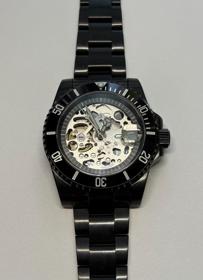 40mm Black PVD Skeleton Diver — Display Caseback