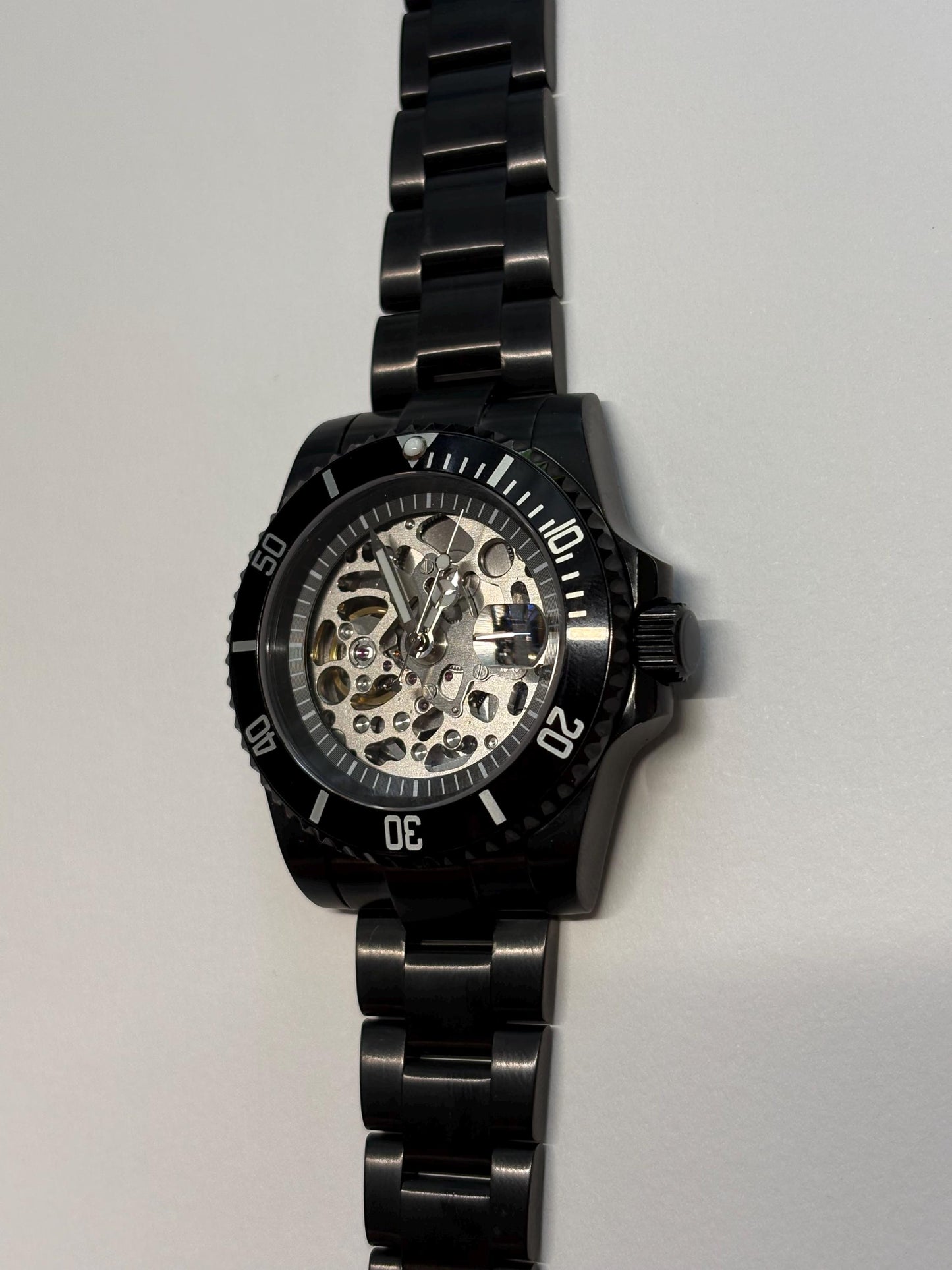 BLACK PVD Skeleton Diver 40mm - Display (See-Through) caseback - automatic NH72a movement - birthday gift graduation