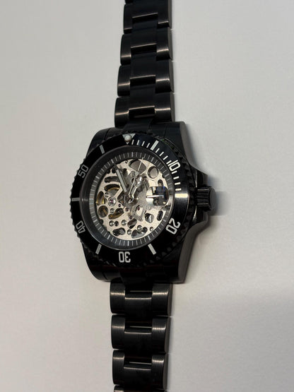 40mm Black PVD Skeleton Diver — Display Caseback