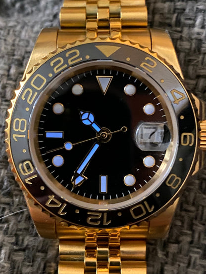 GMT 40mm — Gold Case, Blue Lume Dial, Ceramic Bezel