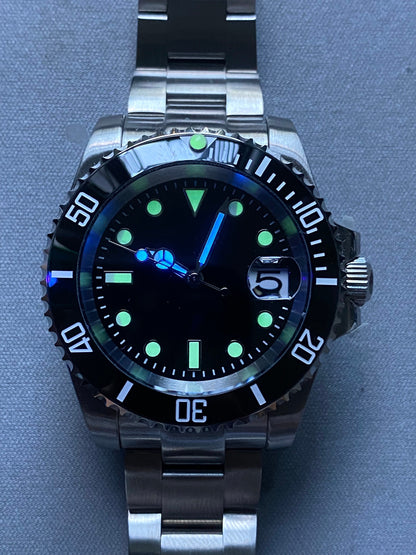 Diver 40mm — Black Ceramic Bezel, Steel Bracelet