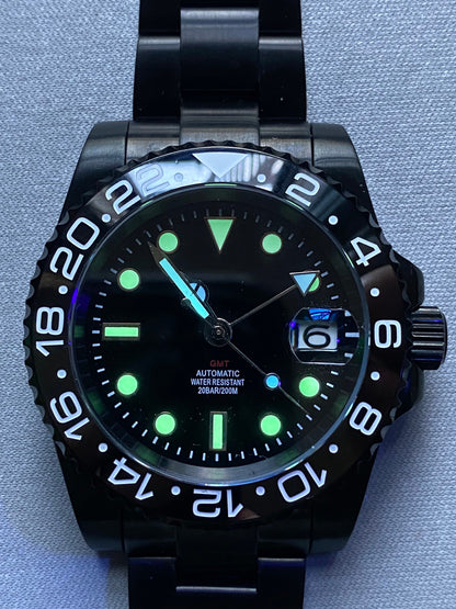GMT 40mm — Full Black PVD, NH34 True GMT