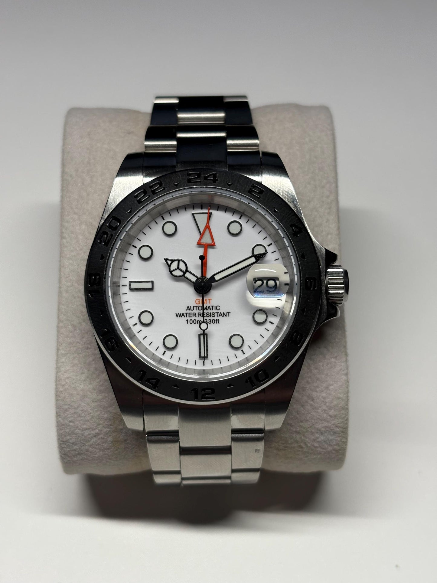 GMT 40mm Adventurer — White Dial, Orange GMT Hand