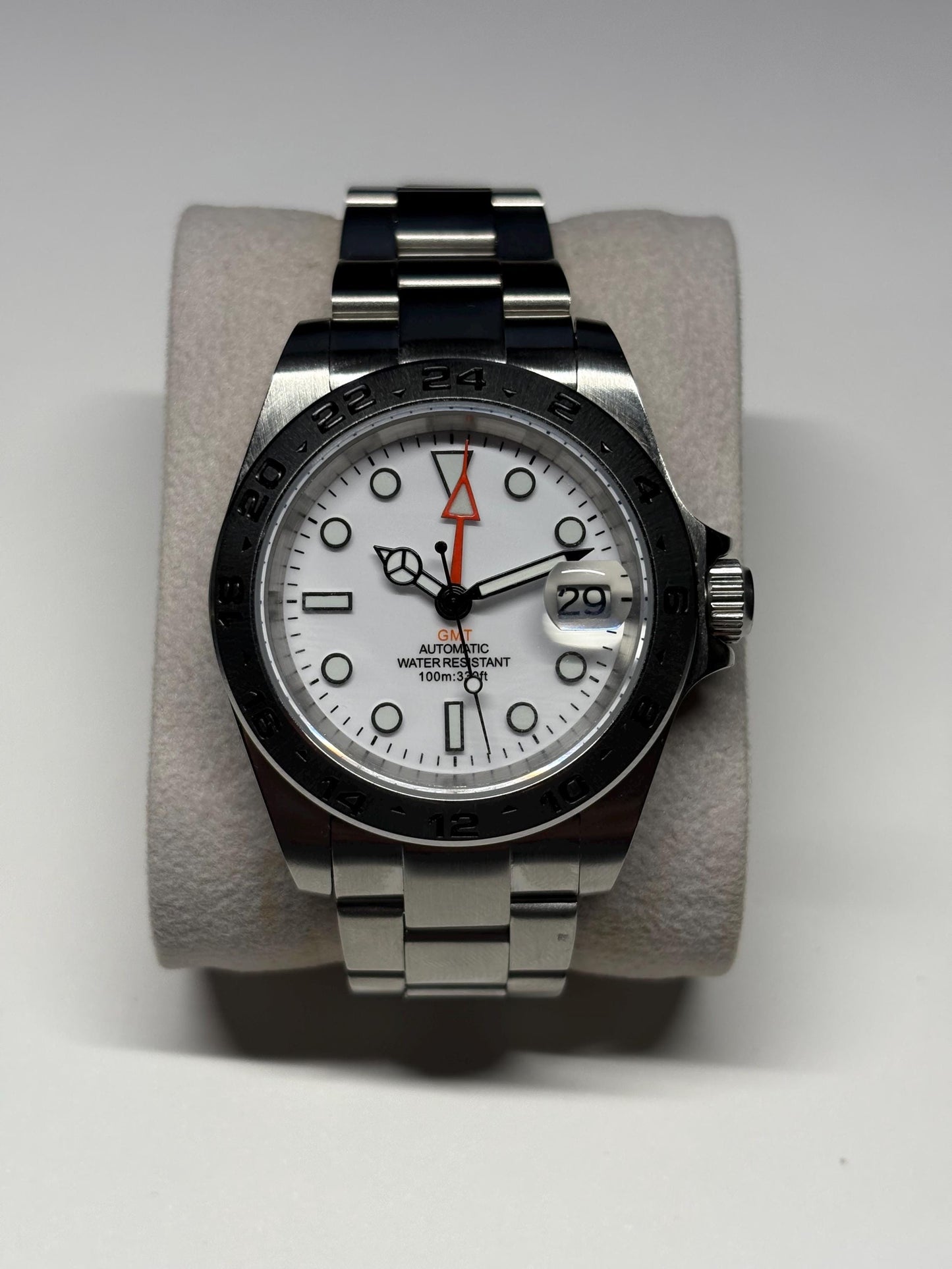GMT 40mm Adventurer — White Dial, Orange GMT Hand