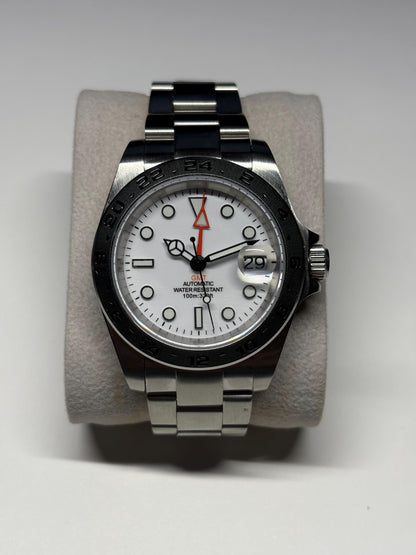 GMT 40mm Adventurer — White Dial, Orange GMT Hand