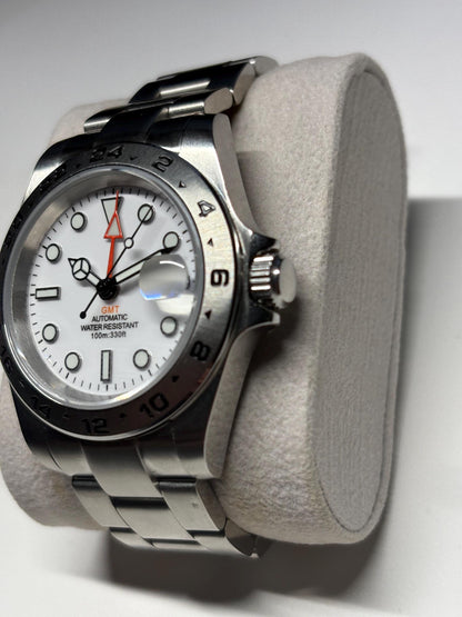 GMT 40mm Adventurer — White Dial, Orange GMT Hand