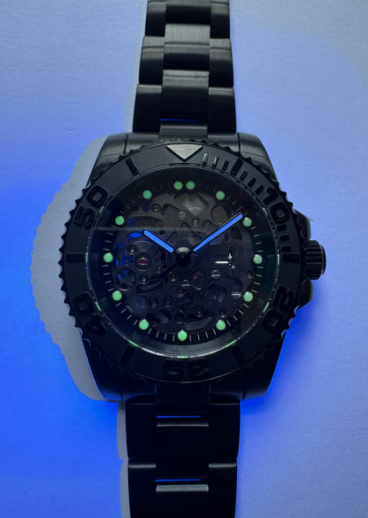 40mm Black PVD Skeleton Diver — Automatic