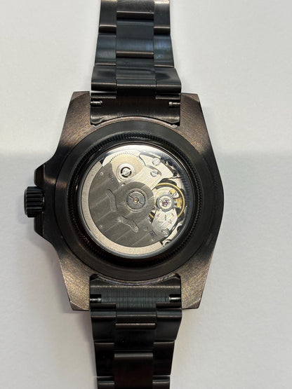 40mm Black PVD Skeleton Diver — Display Caseback