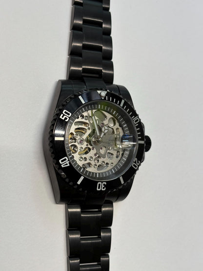 40mm Black PVD Skeleton Diver — Display Caseback