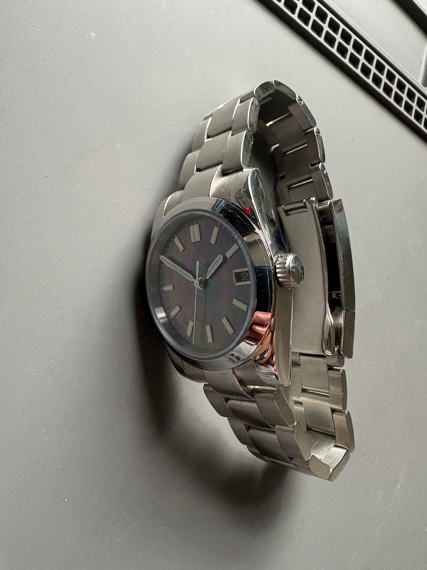 36mm Mother of Pearl Date Master watch Automatic - Graduation - Wedding - Birthday - Dress watch - MOP -