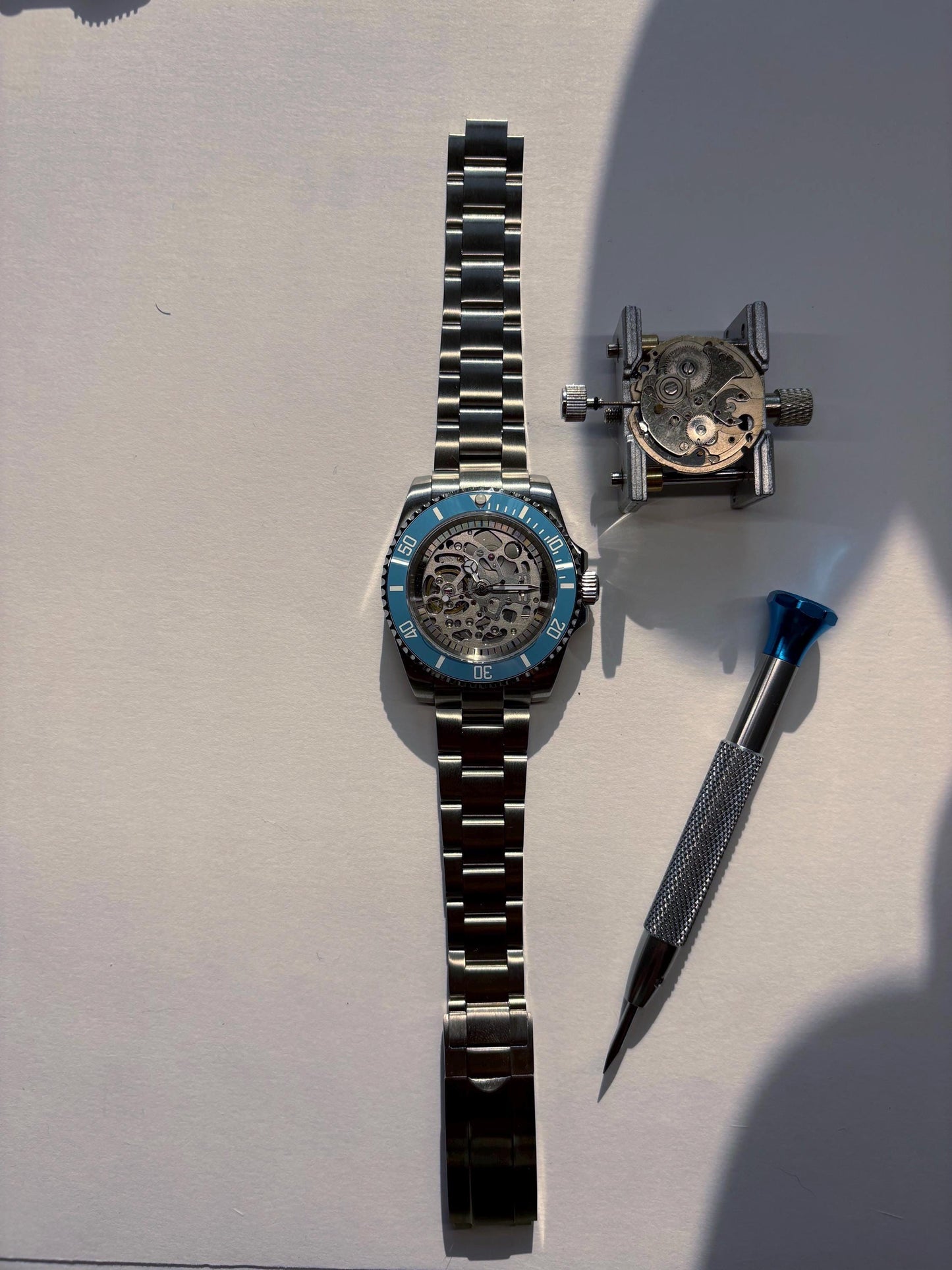 Skeleton Diver 40mm — Turquoise Bezel, Display Caseback