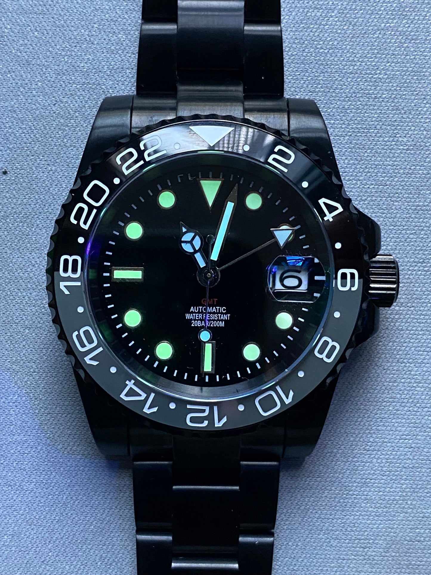 GMT 40mm — Black PVD, Black Dial, NH34 True GMT