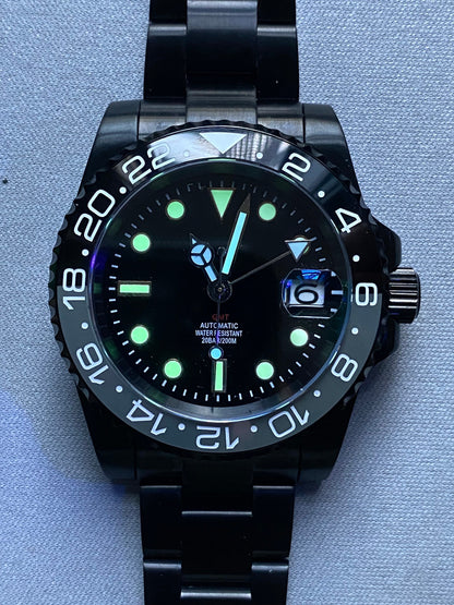 GMT 40mm — Black PVD, Black Dial, NH34 True GMT