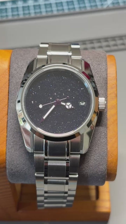 36mm Starry Night Stone Dial — Stainless Steel Automatic